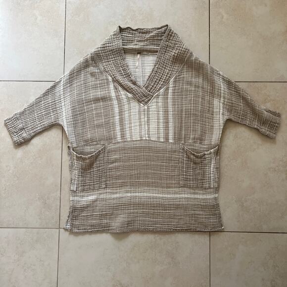 Free People Striped Long Sleeve Pullover Tunic Size M - Picture 4 of 11